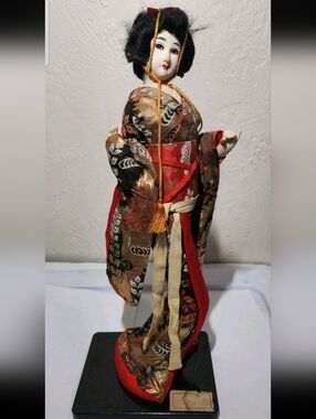 Vintage 1950s Nishi & Co Japanese Fujimusume Kabuki Dance 15" Wisteria Maiden